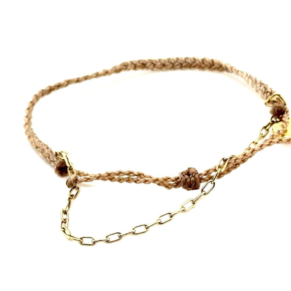 Pura Vida Braid with Gold‎ Chain Bracelet